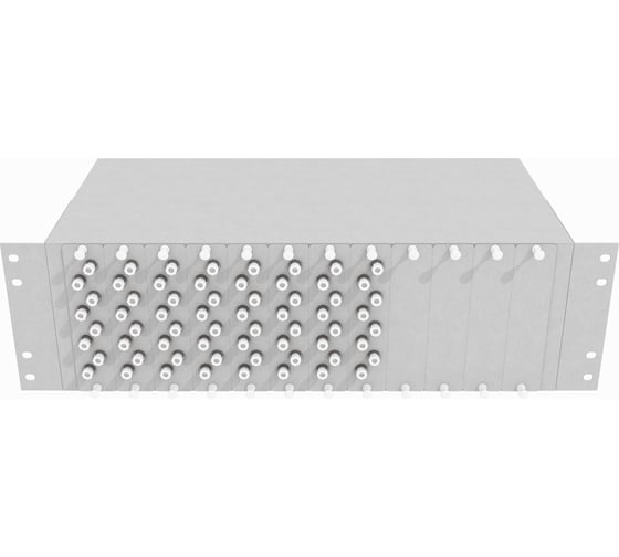 Изображение товара Оптический стоечный кросс TopLAN 19, многомодовый, укомплектованный, КРС-Top-3U-64FC/U-OM2-GY