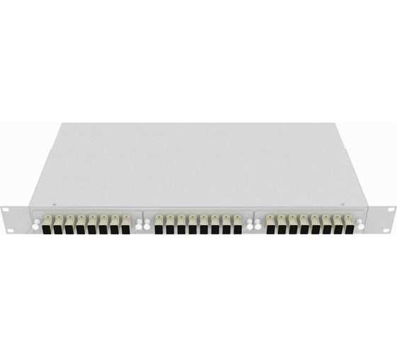 Изображение товара Оптический стоечный кросс TopLAN 19, многомодовый, укомплектованный, КРС-Top-1U-24SC/P-OM2-GY