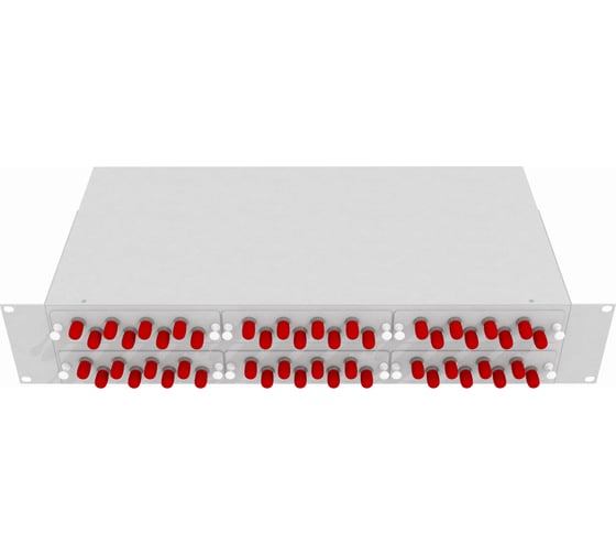 Изображение товара Оптический стоечный кросс TopLAN 19, одномодовый, укомплектованный, КРС-Top-2U-48ST/U-OS2-GY