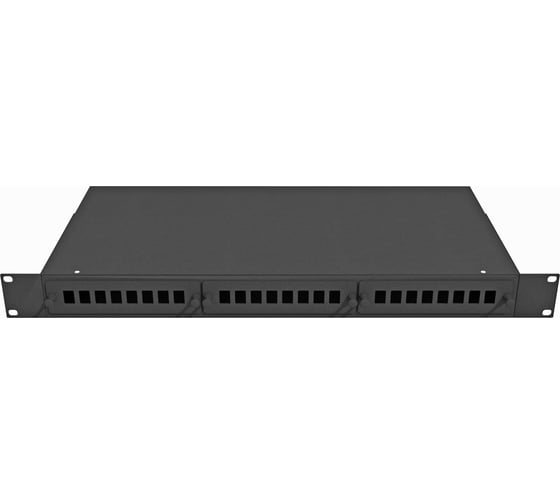 Изображение товара Оптический стоечный кросс TopLAN 19, 24 SC/DLC адаптера, 1U, черный, КРС-Top-1U-24SC/DLC-BK