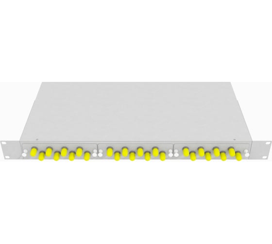 Изображение товара Оптический стоечный кросс TopLAN 19, многомодовый, укомплектованный, КРС-Top-1U-24ST/U-OM2-GY