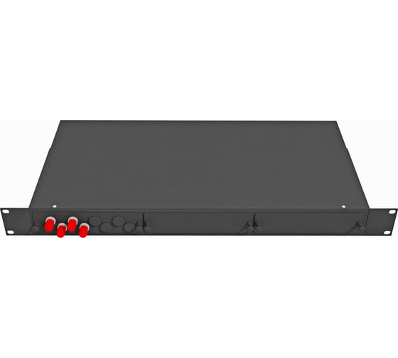 Изображение товара Оптический стоечный кросс TopLAN 19, одномодовый, укомплектованный, КРС-Top-1U-04ST/U-OS2-BK