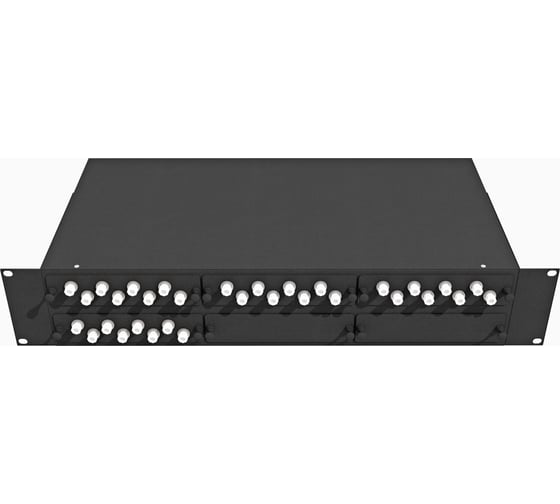 Изображение товара Оптический стоечный кросс TopLAN 19, многомодовый, укомплектованный, КРС-Top-2U-32FC/U-OM2-BK