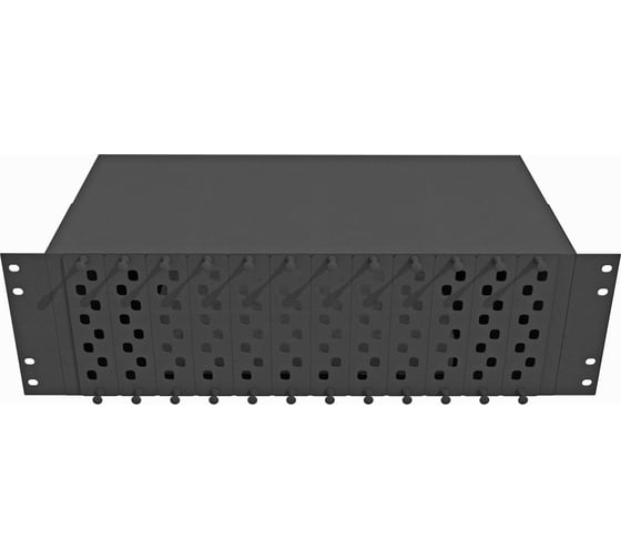 Изображение товара Оптический стоечный кросс TopLAN 19, 96 FC/ST адаптеров, 3U, черный, КРС-Top-3U-96FC/ST-BK