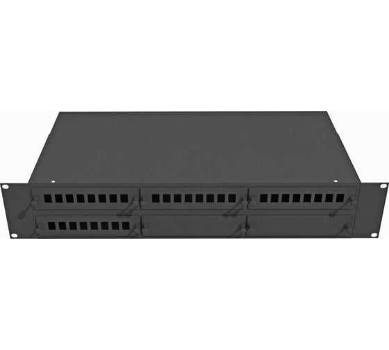 Изображение товара Оптический стоечный кросс TopLAN 19, 32 SC/DLC адаптера, 2U, черный, КРС-Top-2U-32SC/DLC-BK