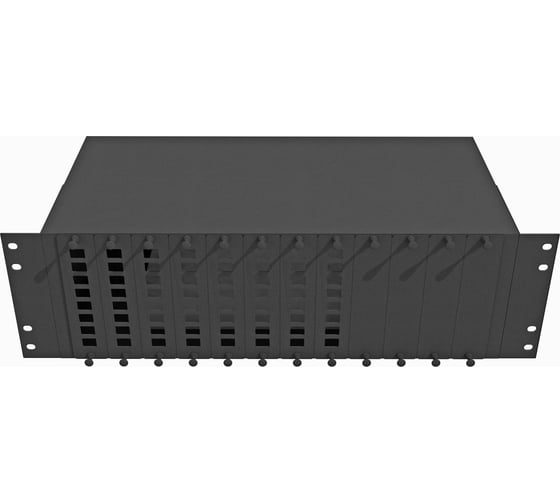Изображение товара Оптический стоечный кросс TopLAN 19, 64 SC/DLC адаптеров, 3U, черный, КРС-Top-3U-64SC/DLC-BK