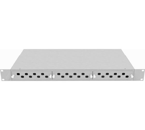 Изображение товара Оптический стоечный кросс TopLAN 19, 24 FC/ST адаптера, 1U, серый, КРС-Top-1U-24FC/ST-GY
