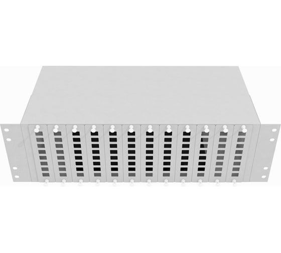 Изображение товара Оптический стоечный кросс TopLAN 19, 96 SC/DLC адаптеров, 3U, серый, КРС-Top-3U-96SC/DLC-GY