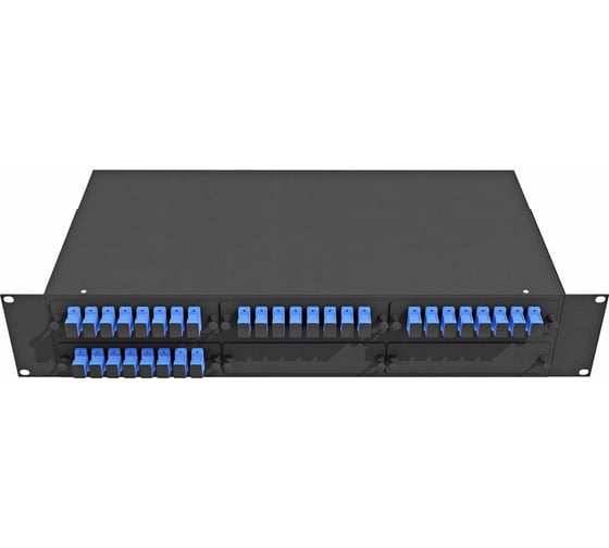 Изображение товара Оптический стоечный кросс TopLAN 19, одномодовый, укомплектованный, КРС-Top-2U-32SC/U-OS2-BK