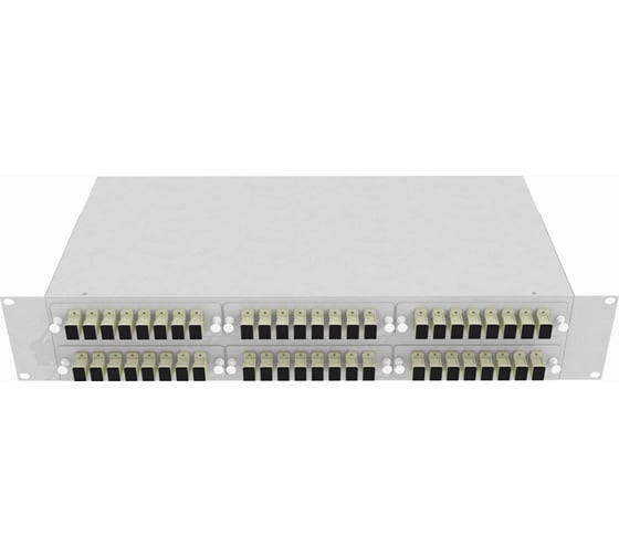 Изображение товара Оптический стоечный кросс TopLAN 19, многомодовый, укомплектованный, КРС-Top-2U-48SC/U-OM2-GY