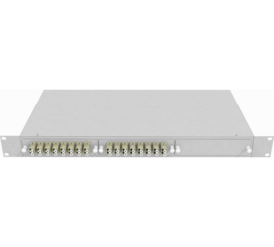 Изображение товара Оптический стоечный кросс TopLAN 19, многомодовый, укомплектованный, КРС-Top-1U-32LC/U-OM2-GY