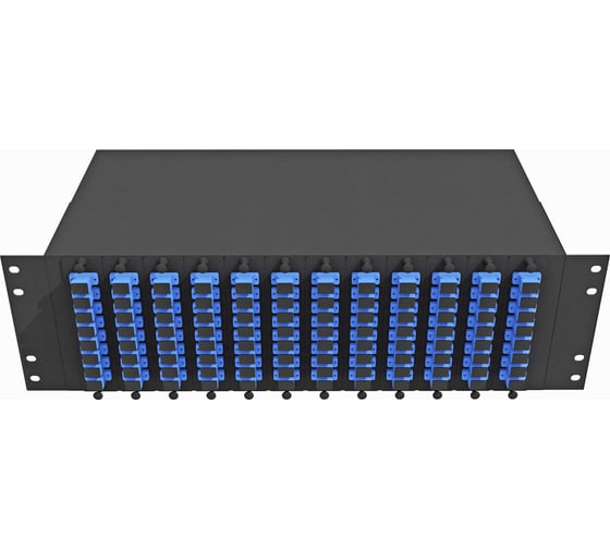 Изображение товара Оптический стоечный кросс TopLAN 19, одномодовый, укомплектованный, КРС-Top-3U-96SC/U-OS2-BK