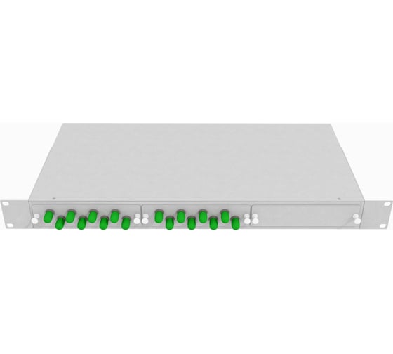 Изображение товара Оптический стоечный кросс TopLAN 19, одномодовый, укомплектованный, КРС-Top-1U-16ST/A-OS2-GY