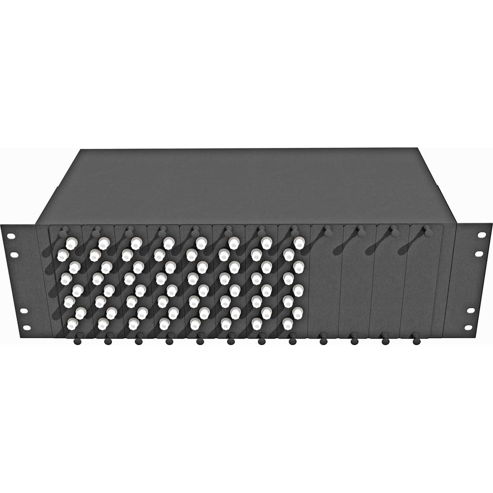 Изображение товара Оптический стоечный кросс TopLAN 19 многомодовый, укомплектованный, КРС-Top-3U-64FC/U-OM2-BK