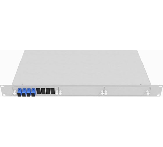 Изображение товара Оптический стоечный кросс TopLAN 19, одномодовый, укомплектованный, КРС-Top-1U-04SC/U-OS2-GY