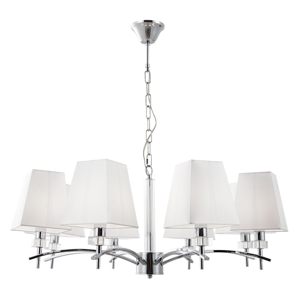 Изображение товара Подвесная люстра ARTE LAMP KENSINGTON A4098LM-8CC 8х40 Вт белый хром неоклассика