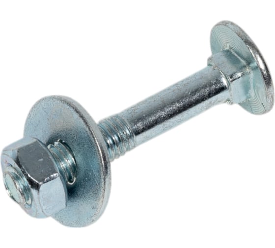 Изображение товара Болт Стройметиз М10х60 DIN 603 с гайкой DIN 934 и шайбой DIN 9021, цинк уп. 2 шт. 3180301