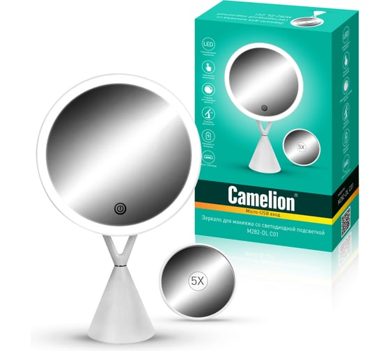 Изображение товара Зеркало Camelion с LED подсветкой M282-DL C01 белый 14004