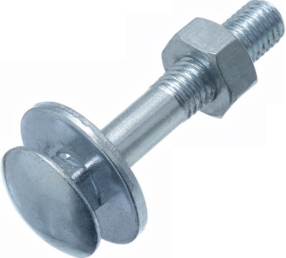 Изображение товара Болт Стройметиз М6х40 DIN 603 с гайкой DIN 934 и шайбой DIN 9021, цинк уп. 8 шт. 31800818