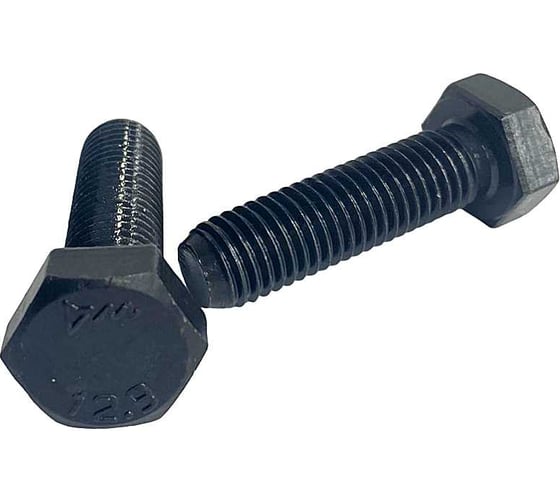 Изображение товара Болт 23 Болта М8x25 мм, DIN933, высокопрочный класс прочности 12.9 черный, 10 шт.. УТ000004230