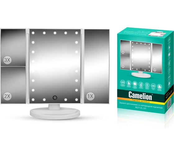 Изображение товара Зеркало Camelion с LED подсветкой M217-DL C01 белый 14005