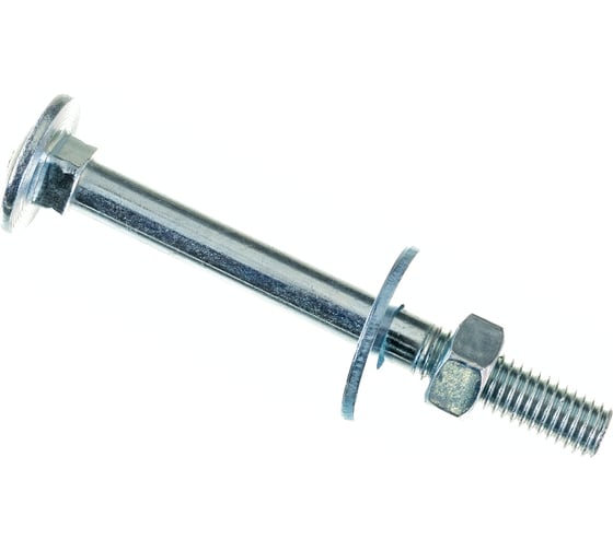 Изображение товара Болт Стройметиз М8х80 DIN 603 с гайкой DIN 934 и шайбой DIN 9021, цинк уп. 2 шт. 3180181