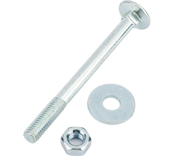 Изображение товара Болт Стройметиз М8х90 DIN 603 с гайкой DIN 934 и шайбой DIN 9021, цинк уп. 2 шт. 3180191
