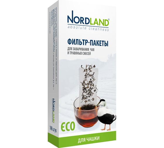 Изображение товара Фильтр-пакеты для заваривания чая Nordland 100 шт. в упаковке чашка 393491