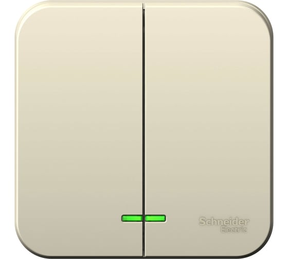 Изображение товара 2-клавишный выключатель Systeme Electric BLANCA, открытой установки, с подсветкой, 6А, 250B, молочный BLNVA065112