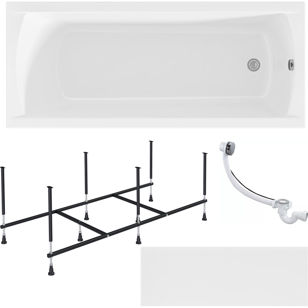 Изображение товара Акриловая ванна 1Marka MODERN 175х70 см с набором 4 в 1, встраиваемая, белая