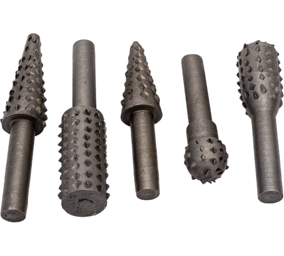 Изображение товара Набор шарошек по дереву (5 шт; хвостовик 6 мм) SKRAB 27008