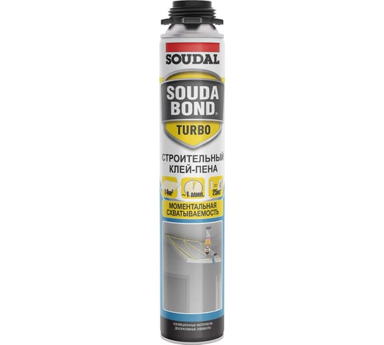 Изображение товара Полиуретановый клей в аэрозоле SOUDAL Соудабон TURBO под пистолет 750мл 168513