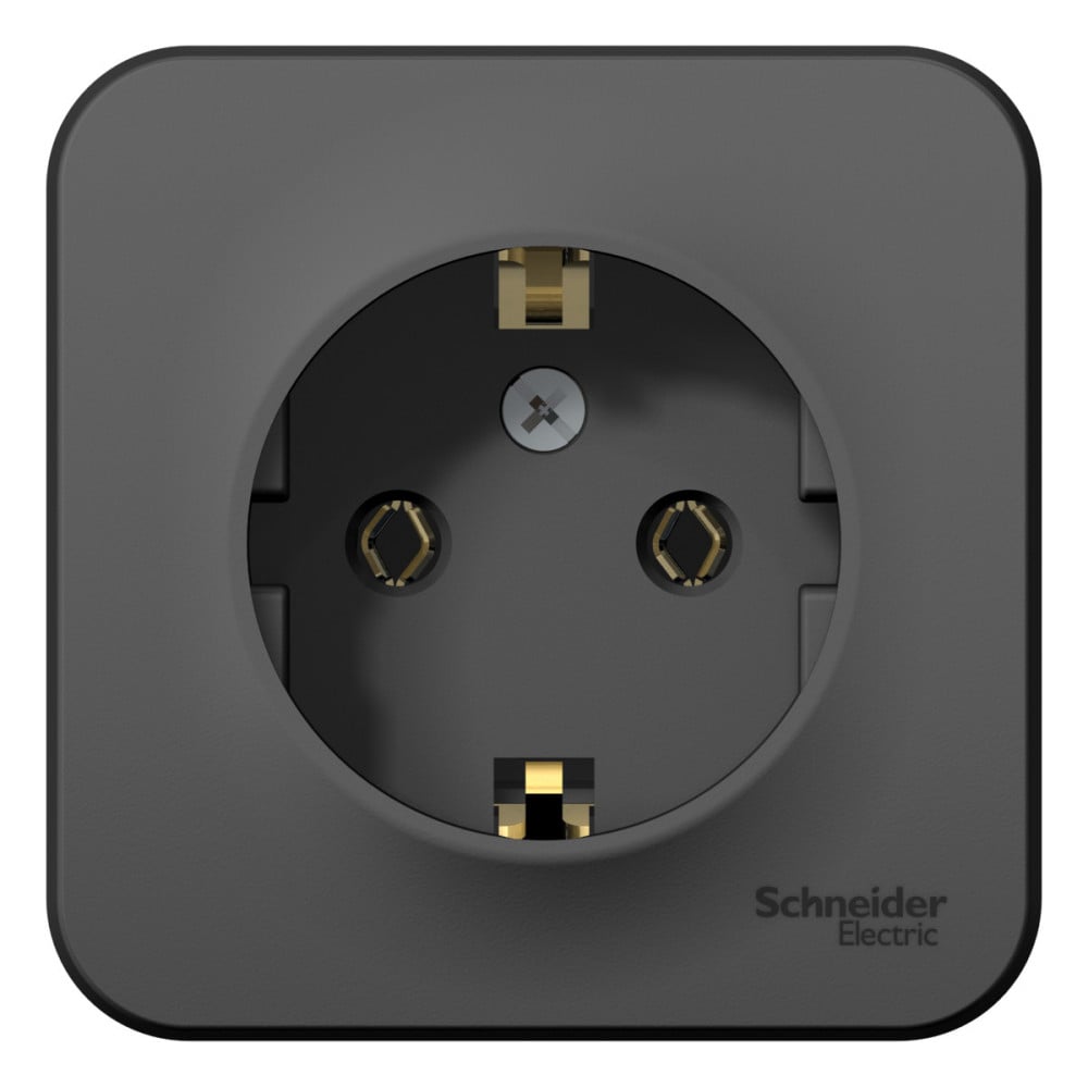 Изображение товара Розетка Systeme Electric BLANCA антрацит открытая с заземлением