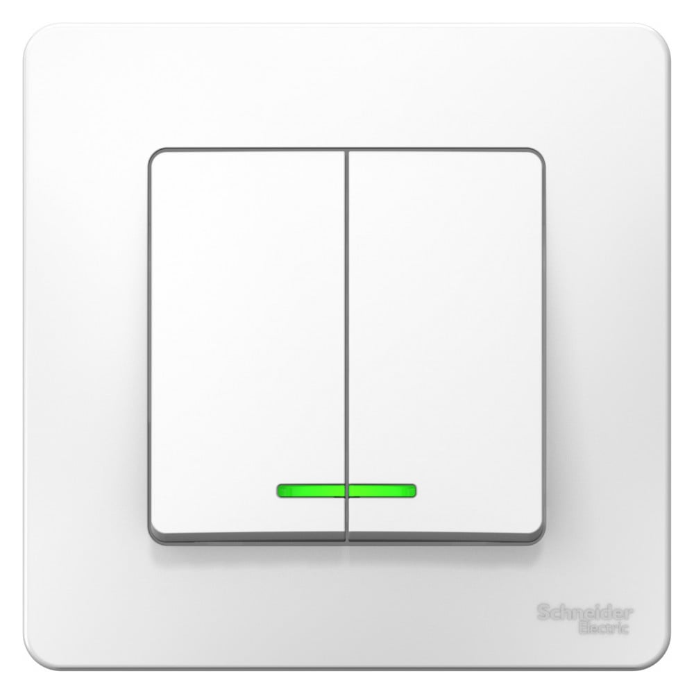 Изображение товара 2-клавишный скрытый выключатель Blanca Systeme Electric подсветка 6А 250В белый