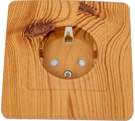 Изображение товара Розетка Systeme Electric BLANCA, скрытой установки, с заземлением, со шторками, ясень BLNRS001115