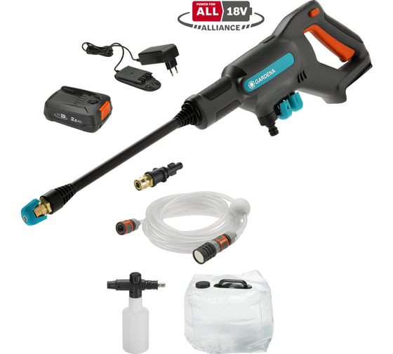 Изображение товара Аккумуляторная мойка высокого давления Gardena AquaClean Li-18 Premium Set 14800-31.000.00