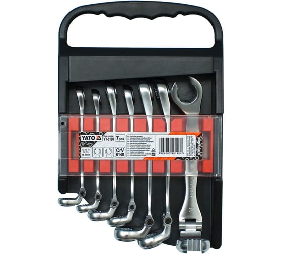 Изображение товара Набор разрезных ключей с шарниром YATO 7 шт. YT-0190