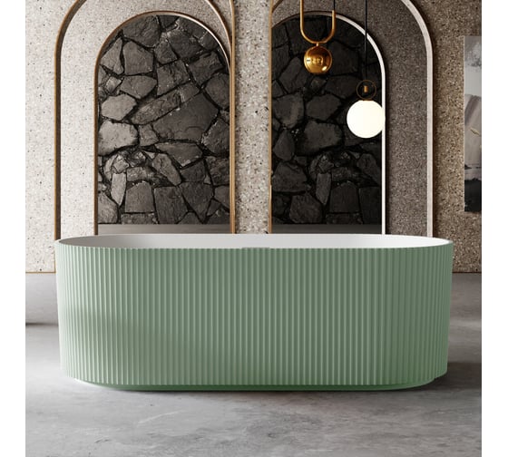 Изображение товара Ванна из искусственного камня ABBER Stein зеленая матовая AS9601MCG