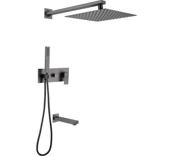 Изображение товара Душевая система ABBER Daheim скрытого монтажа, с изливом, никель AF8217NG