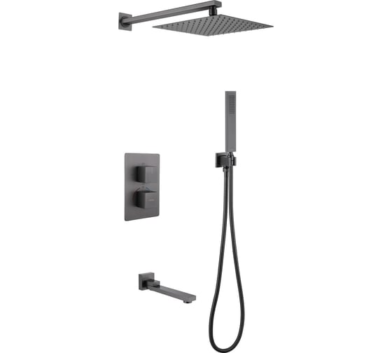 Изображение товара Душевая система ABBER Daheim скрытого монтажа, с изливом, термостат, никель AF8250NG