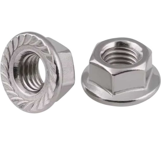 Изображение товара Гайка с фланцем 23 Болта М6 ОЦ DIN 6923 100 шт. А1А000060030007ф100