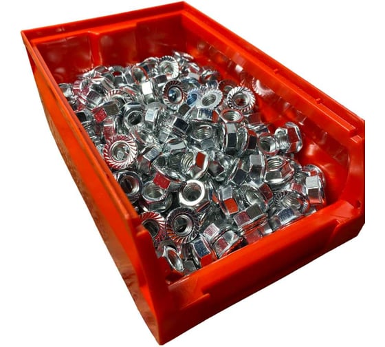 Изображение товара Гайка с фланцем 23 Болта М8 ОЦ DIN 6923 300 шт. с контейнером 11373