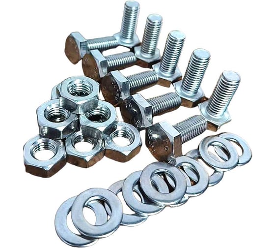 Изображение товара Болт нержавеющий 23 Болта 10x20 мм DIN933 с гайкой и шайбой, 10 шт.. 11471