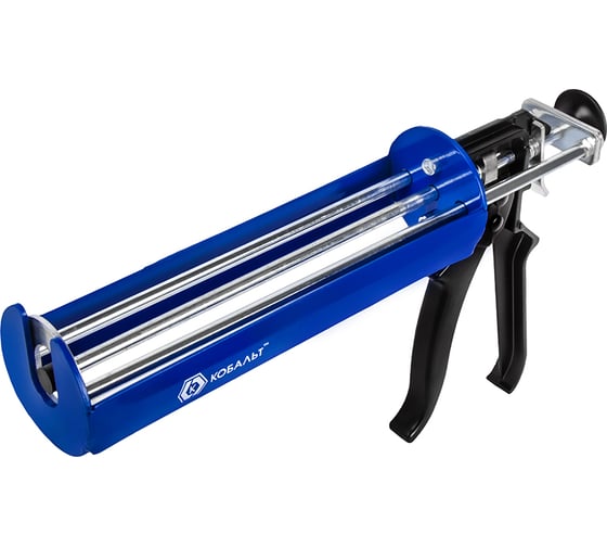 Изображение товара Пистолет для химических анкеров КОБАЛЬТ скелетный стальной корпус, 3-х штоковый поршень, 380-410 мл 918-664