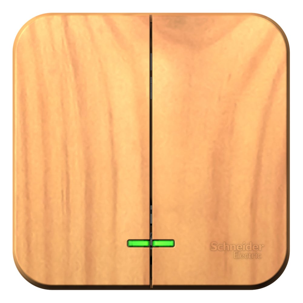 Изображение товара 2-клавишный выключатель с подсветкой SYSTEME ELECTRIC BLANCA 10А 250В Ясень