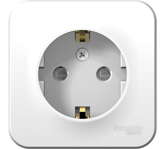 Изображение товара Розетка Systeme Electric BLANCA открытой установки, с заземлением, со шторками, белый BLNRA011101