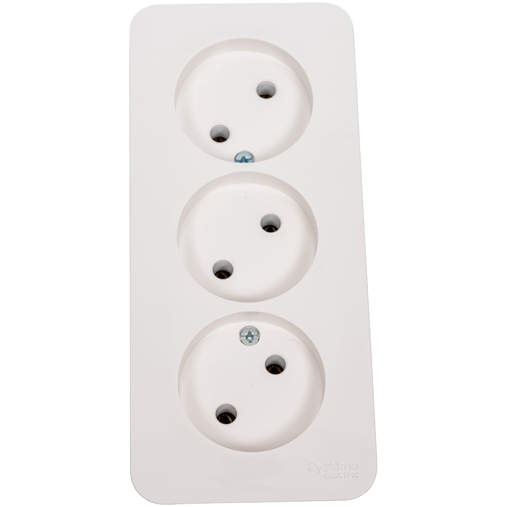 Изображение товара 3-ая розетка Systeme Electric Blanca открытая монтаж без заземления 3 гнезда