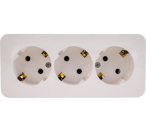 Изображение товара 3-ая розетка Systeme Electric BLANCA открытой установки, с заземлением, без шторок, молочный BLNRA010312