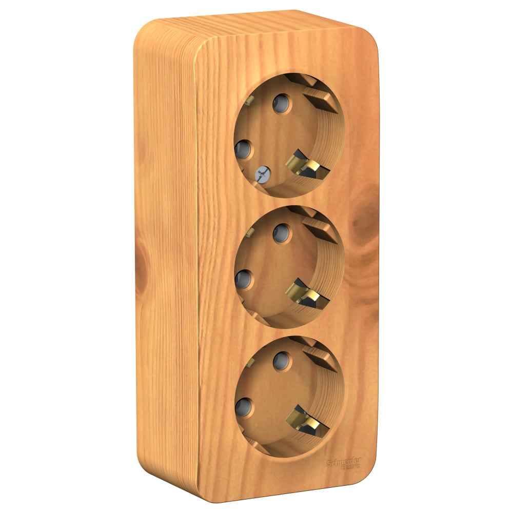 Изображение товара 3-я розетка Systeme Electric Blanca открытая с заземлением и IP20