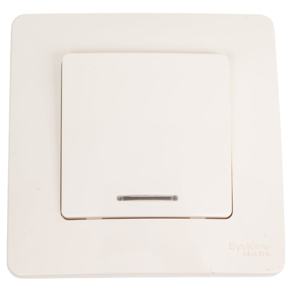 Изображение товара Выключатель с подсветкой Systeme Electric Blanca 1-клавишный 6А IP20 молочный